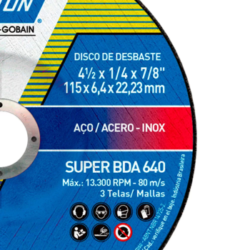 DISCO DESBASTE BDA640 7" (178X6,4X22)SUP - UN