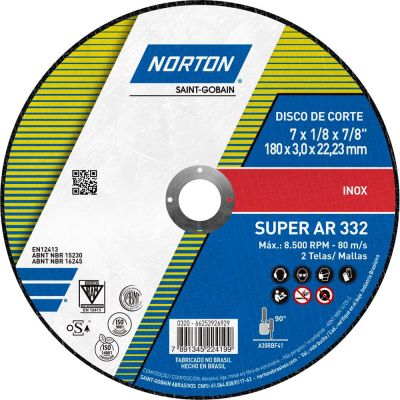 DISCO DE CORTE AR312 7" (180X3X22) SUPER - UN
